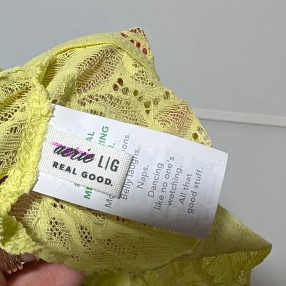 NEW Aerie | Sunkissed Lace Padded Plunge Bralette In Vibrant Mint - Picture 6 of 11